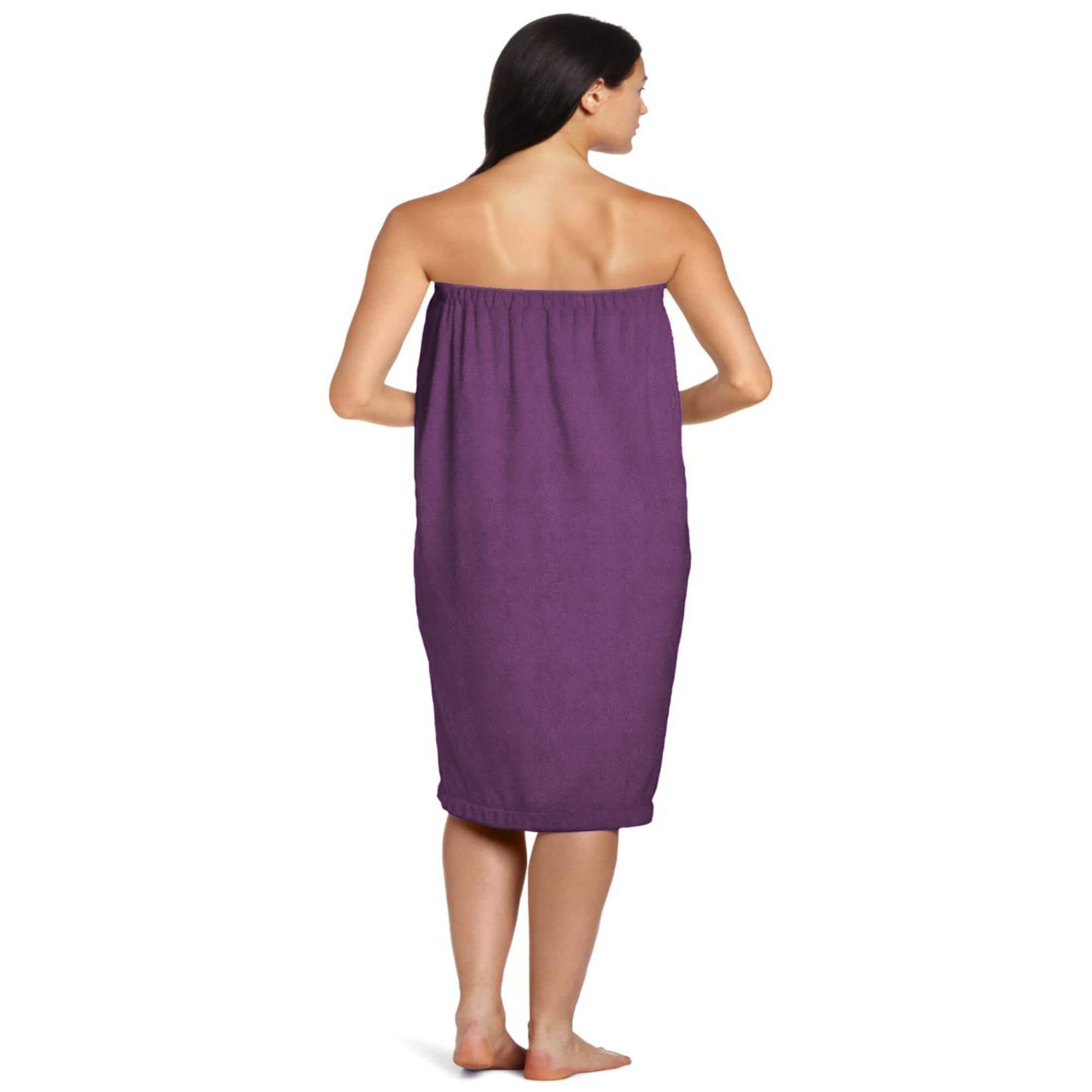 55.5" x 32.5" Eggplant Womens Shower Wrap